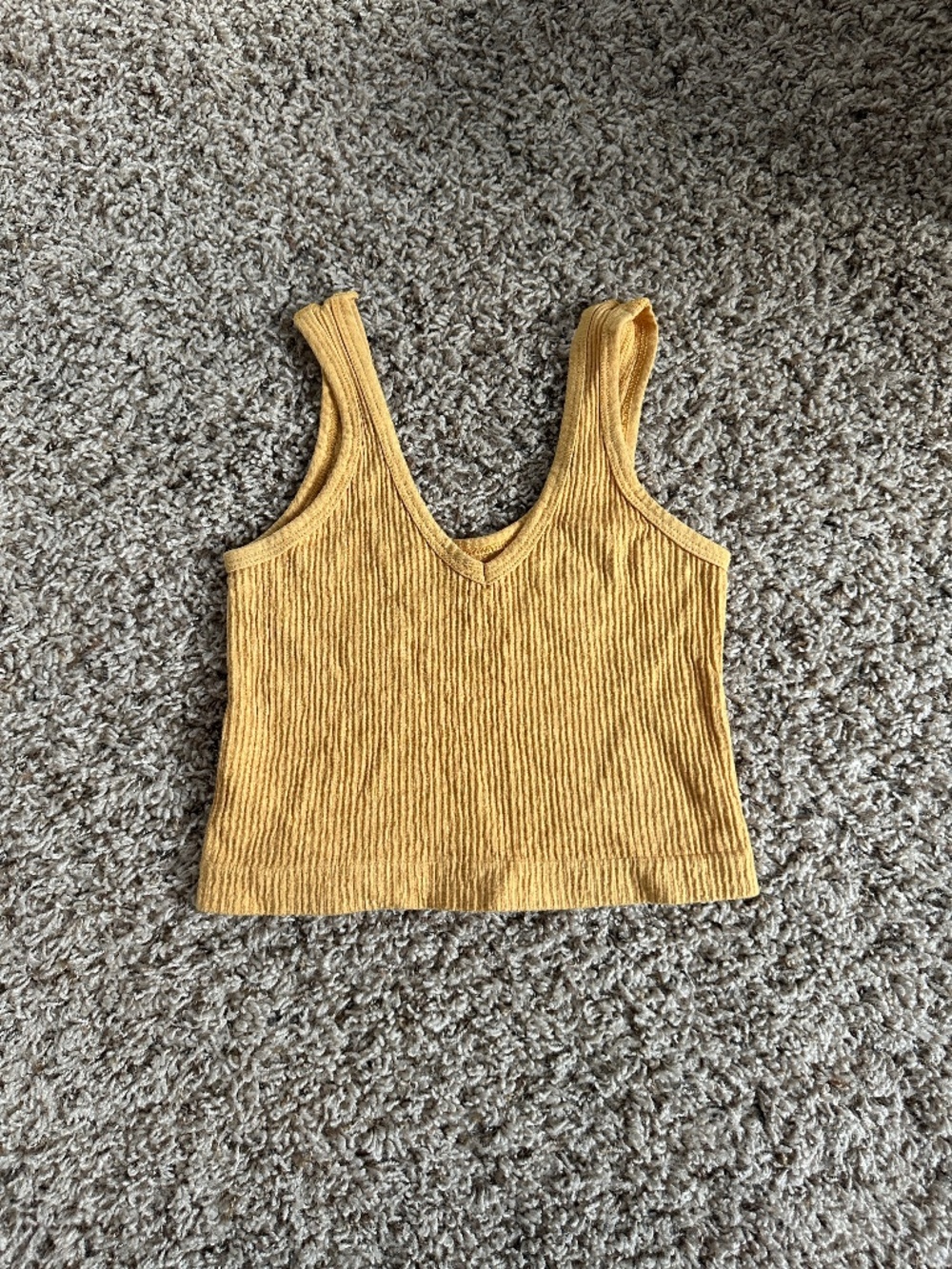Urban Outfitters Mustard Yellow Crop Tank Top – Stretchy | Size S